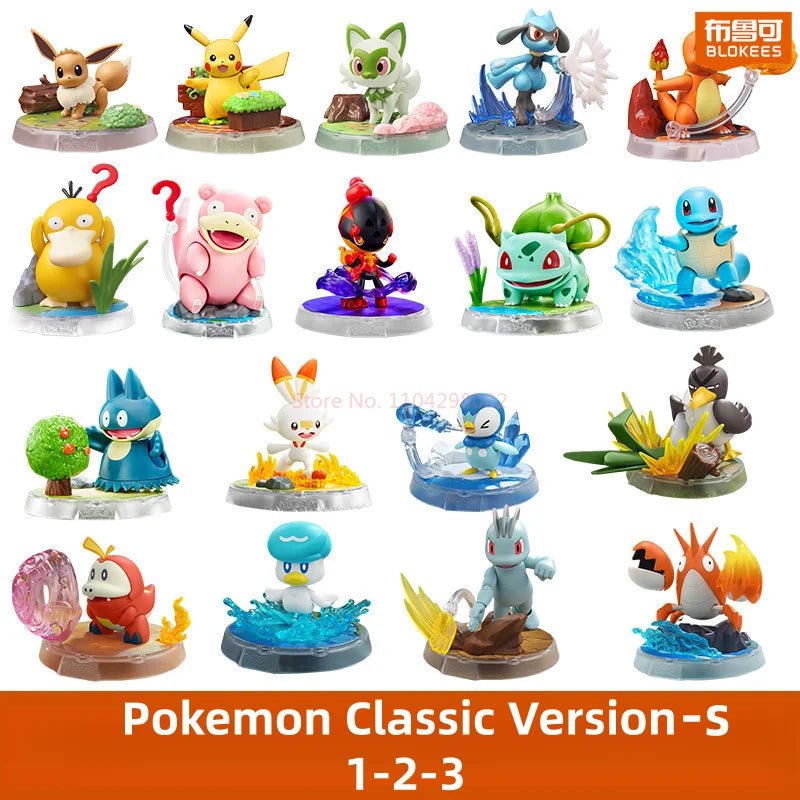 Blokees Pokemon Classic Version Cv - S Vol.1 - 3 Full Set Buildable Model Collectible Desk Display Toys Birthday Gift Collectors - Kenner House Emporium