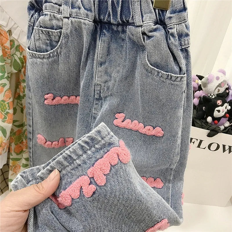 Children's Clothing sets 2 - 7 Years Pink Knitted Waistcoat + Jeans Summer Outfit Toddler Infant Clothing Set Kids Wear - Kenner House Emporium