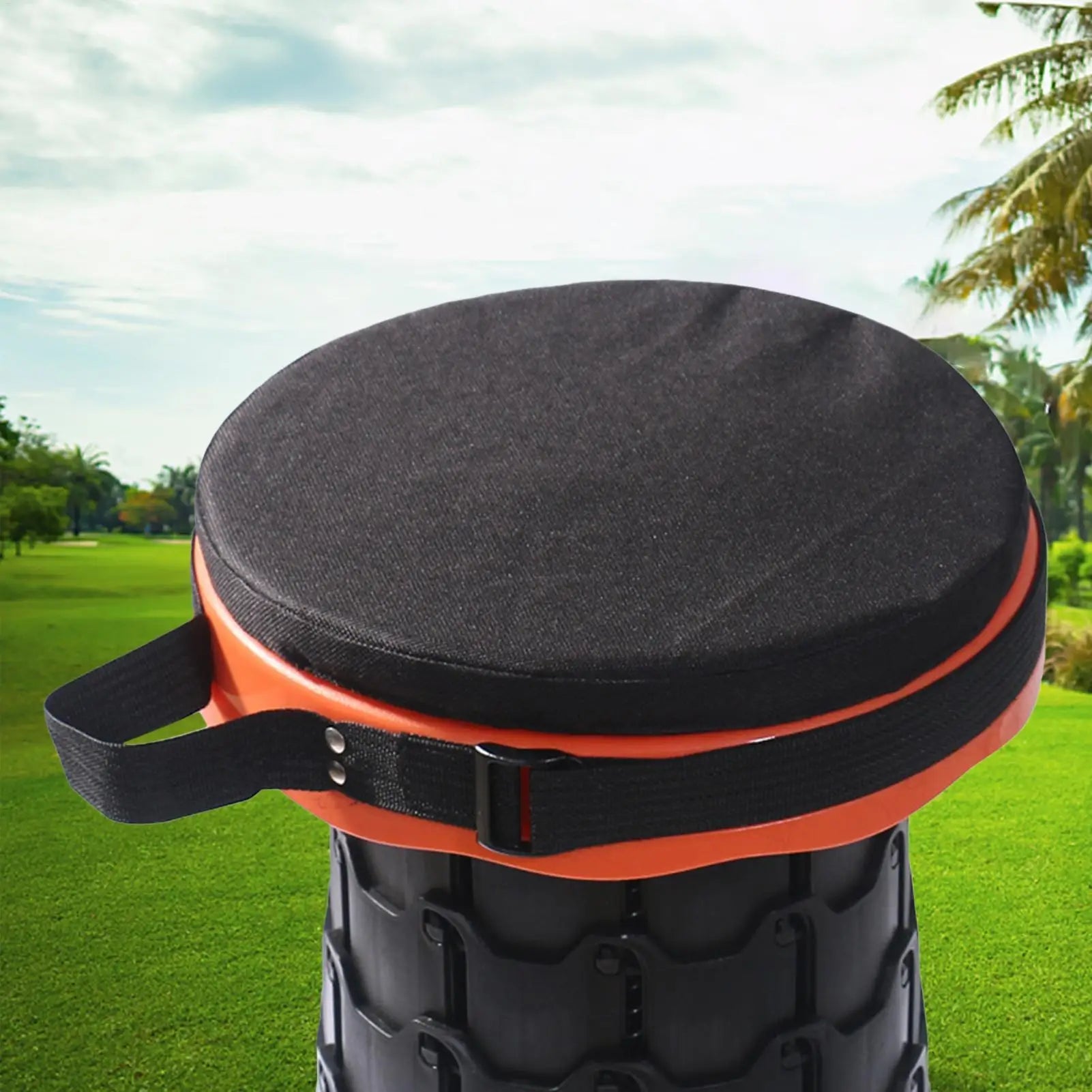 Telescopic Stool Cushion, Round Thickened Folding Seat Cushion comfortable with Memory Foam Non - slip for Camping Stool 2 Pack - Kenner House Emporium