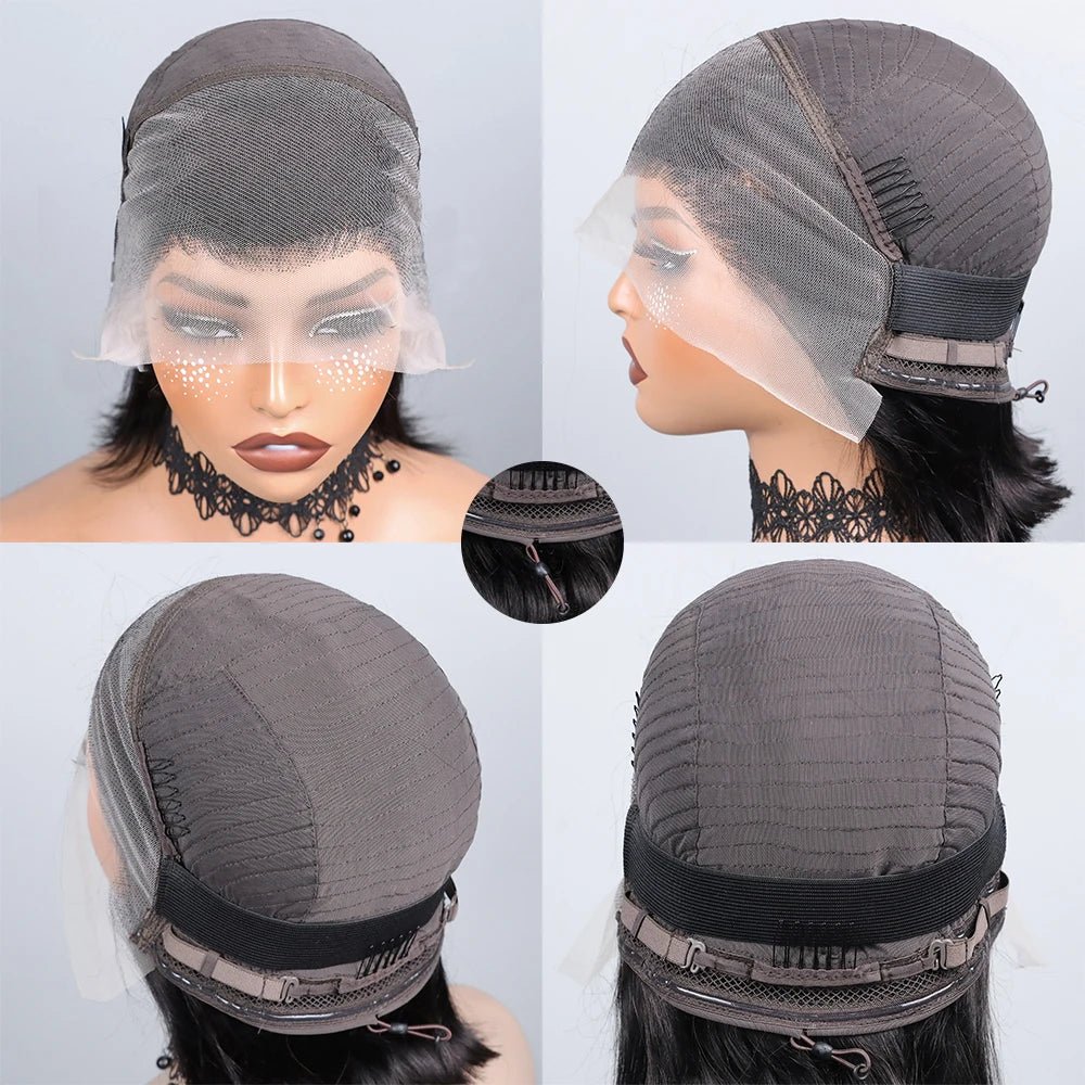 Bob Wig Human Hair 13x4 Hd Lace Front Human Hair Wigs For Black Women Glueless Lace Front Wigs Pre Plucked Pre Cut Straight Bob - Kenner House Emporium