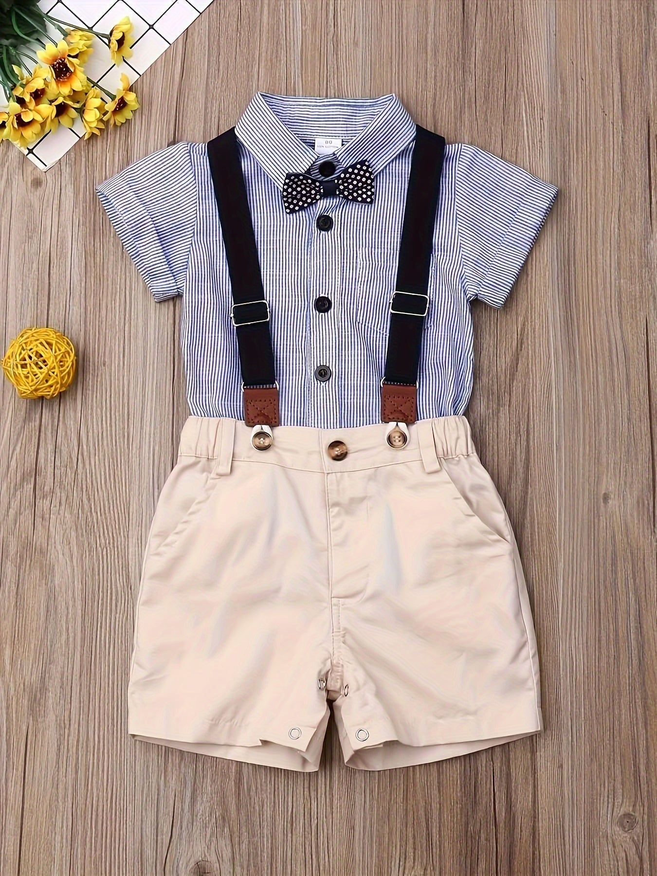 Newborn Kids Baby Boys Gentleman Outfits Suit Casual Tops Shorts Clothes Set, for Outdoor - Kenner House Emporium