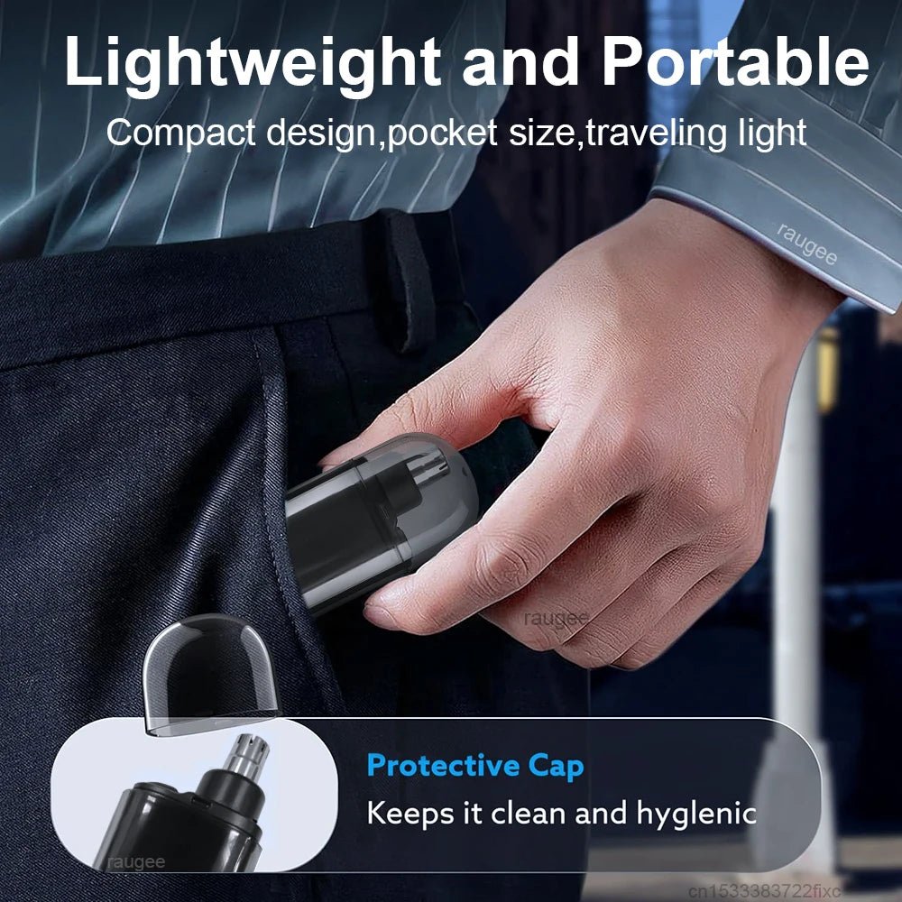 Nose Hair Trimmer Rechargeable Electric Nose Hair Remover Men Eyebrow Hair Shaving Razor Mini Pocket Portable Nose Hair Clipper - Kenner House Emporium
