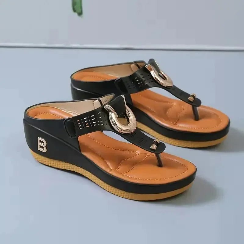 Summer Sandals Women 2025 Big Size Platform Wedges Sandals Slippers Non - Slip Open Toe Flip Flops Ladies Comfortable Beach Shoes - Kenner House Emporium