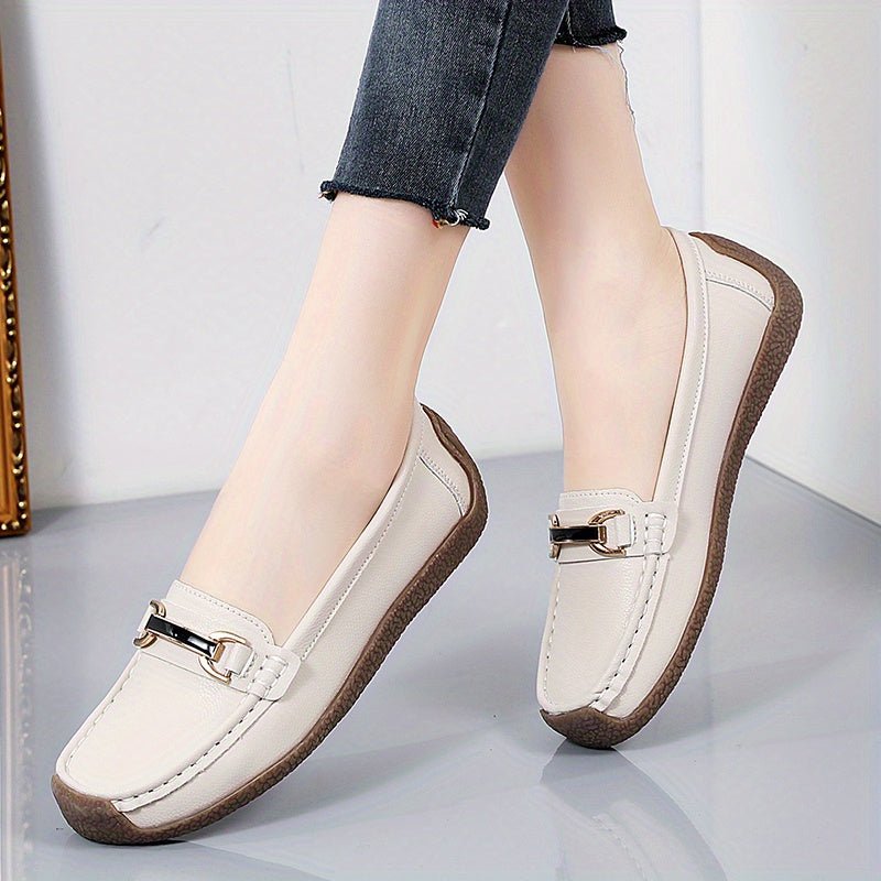 Women'S Slip - On Loafers - Soft, Non - Slip TPR Sole, Lightweight, Durable, Black Faux Cover Flats for Casual Wear, Ladies Shoes - Kenner House Emporium