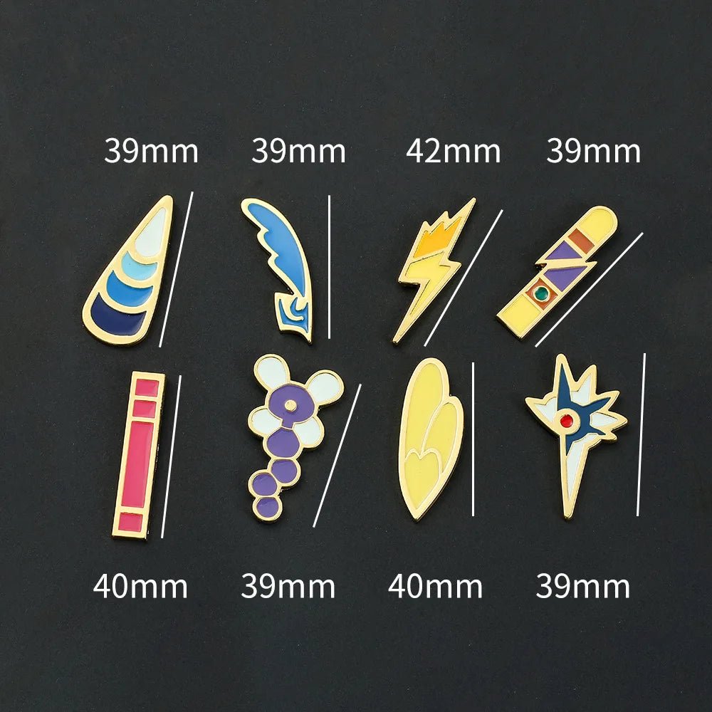 Anime Pokemon Badges Kanto Johto Hoenn Sinnoh Unova Kalos League Region Orange Islands Pins Brooches Box Set Pocket Monster - Kenner House Emporium