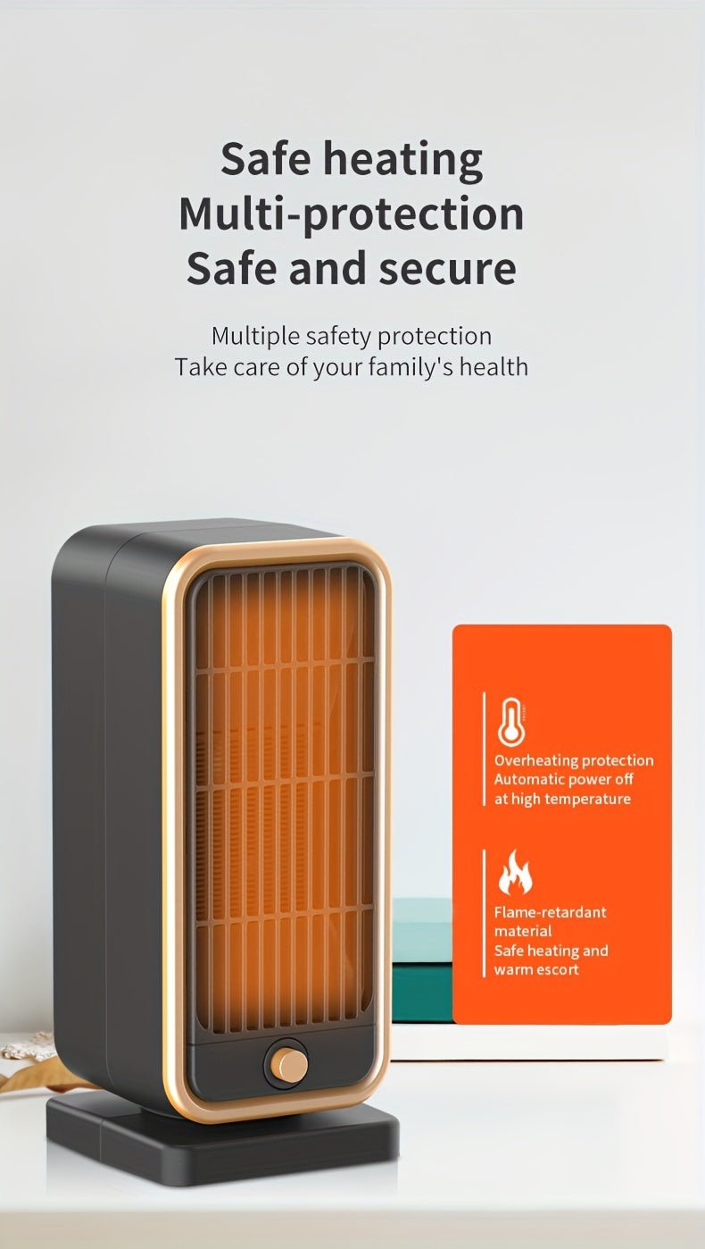 Quiet 500W Ceramic Electric Space Heater, Square Shape, 110 - 130V US Plug, No Energy Efficiency Rating, Tip - over Protection, Portable Heating Equipment for Bedroom, Living Room, Office - Kenner House Emporium