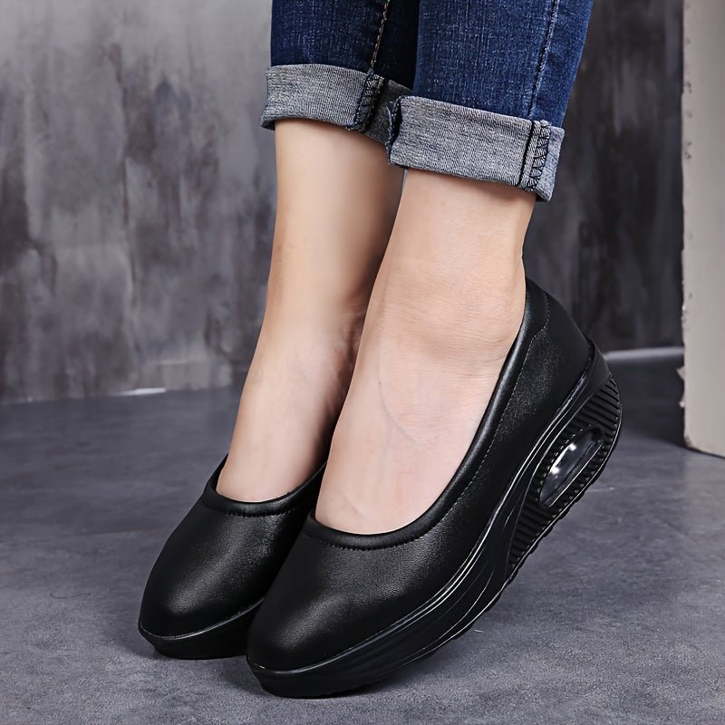Women'S Nursing Shoes - Lightweight Cushioned Nurse Shoes with Arch Support, Non - Slip PU Synthetic Cover - All - Day Comfort for Hospital, Clinic, Office - Extended Sizes Available - Easy - Clean Black Work Footwear, Nurse Access - Kenner House Emporium