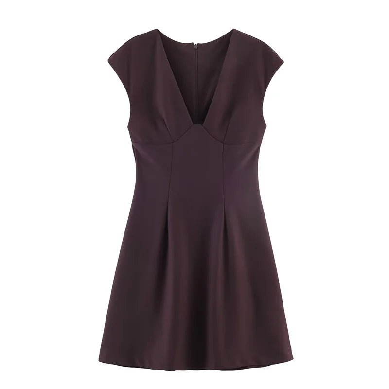 Women's Dress 2026 New Fashion Trend Multi - Color Sexy Elegant Party Deep V - Neck Chiffon Dress - Kenner House Emporium