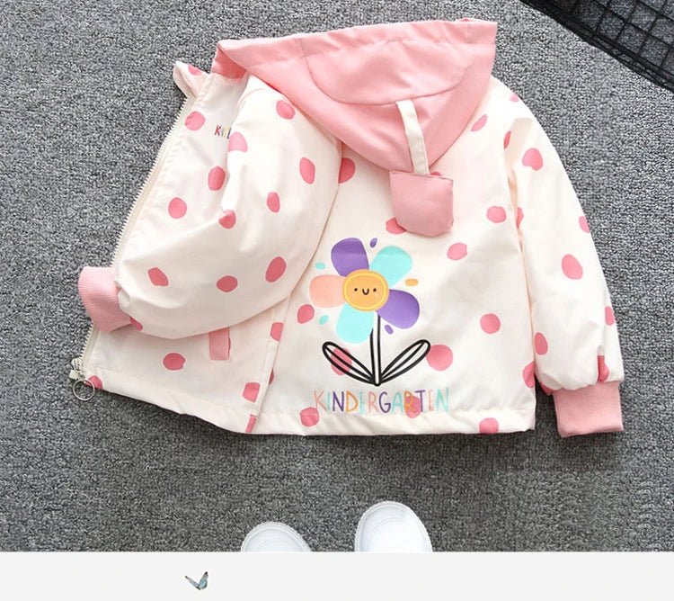 Spring Baby Girls Thin Jacket Korean Gradient Color Toddler Kids Jacket For Girls Coats Autumn Children Girls Hooded Trench Coat - Kenner House Emporium