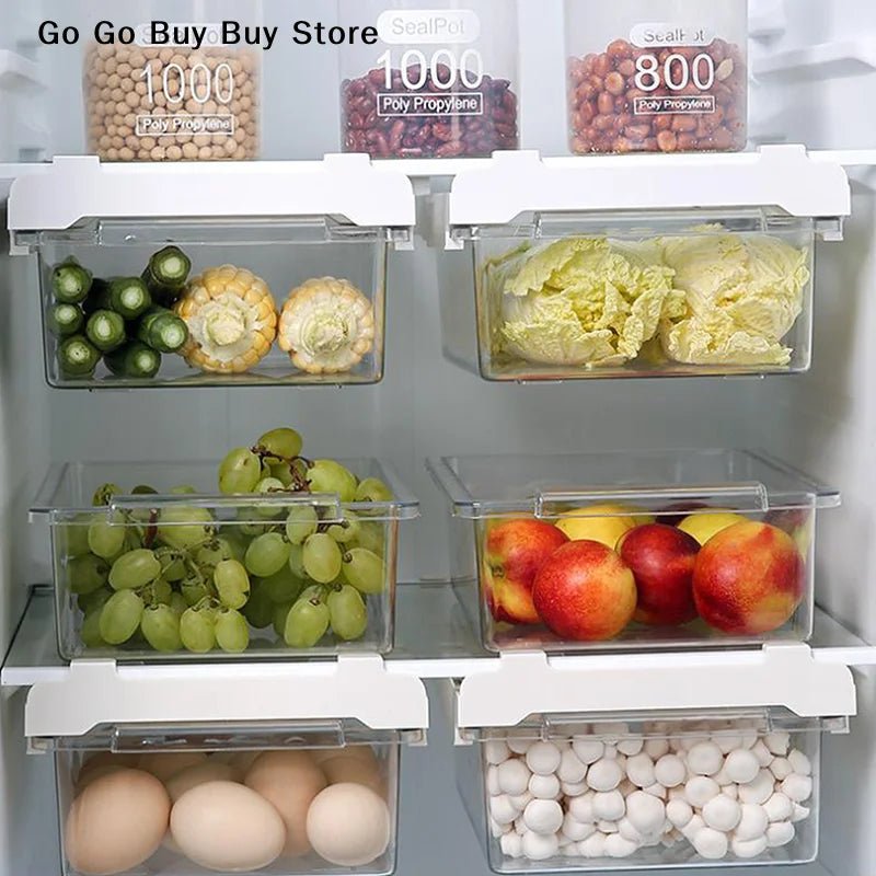 【ST】1Pcs Refrigerator Storage Box Fridge Organizer Fresh Vegetable Fruit Drain Basket Storage Container Pantry Kitchen Organizer - Kenner House Emporium