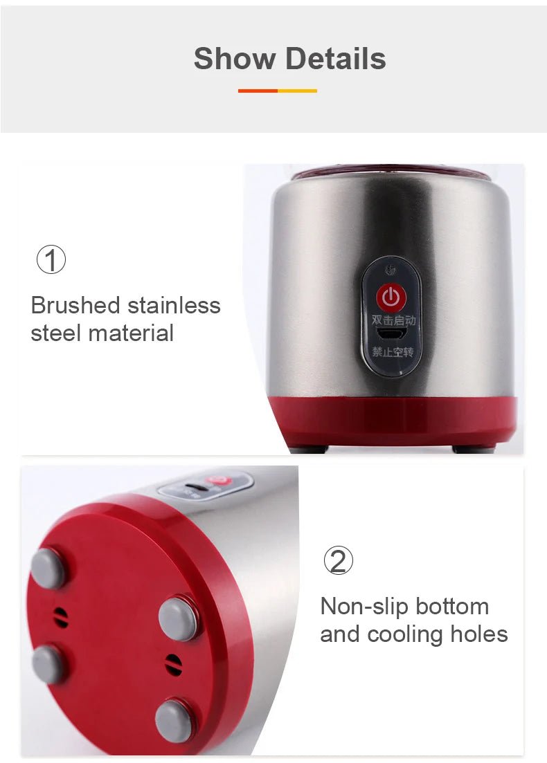 Multifunction Juicers Portable Electric Blender USB Rechargeable Electric Mixer Fruit Orange Milkshake Juice Maker Machine 450M - Kenner House Emporium