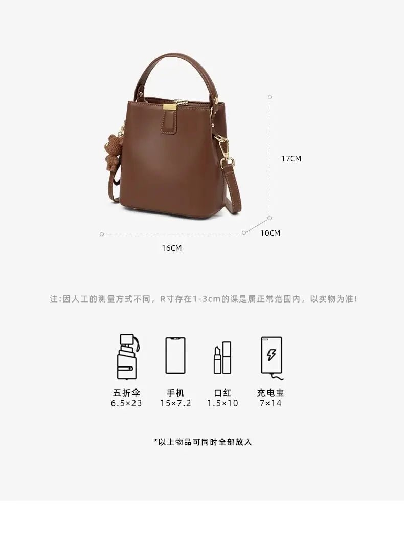 Women's Handbag，This year's popular versatile brown high - end casual crossbody bag is a new model for work and commuting, a bucke - Kenner House Emporium