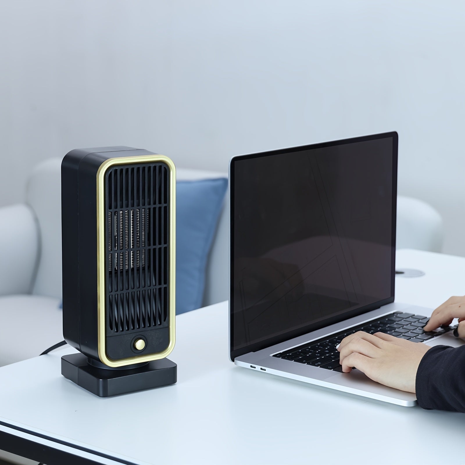Quiet 500W Ceramic Electric Space Heater, Square Shape, 110 - 130V US Plug, No Energy Efficiency Rating, Tip - over Protection, Portable Heating Equipment for Bedroom, Living Room, Office - Kenner House Emporium