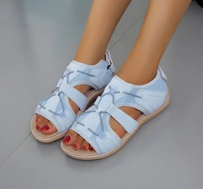 Women Fashion Women Flats Outdoor Beach Sandals Low Top Round Toe Casual Sports Comfortable Fish Mouth Opened Toe Sandals 2024 - Kenner House Emporium