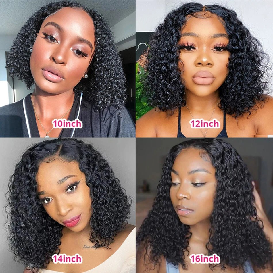 250 Density Wear And Go Water Wave Bob Glueless Wet And Wavy HD Lace Frontal Pre Cut Human Wigs Brazilian Virgin Cheveux Humain - Kenner House Emporium