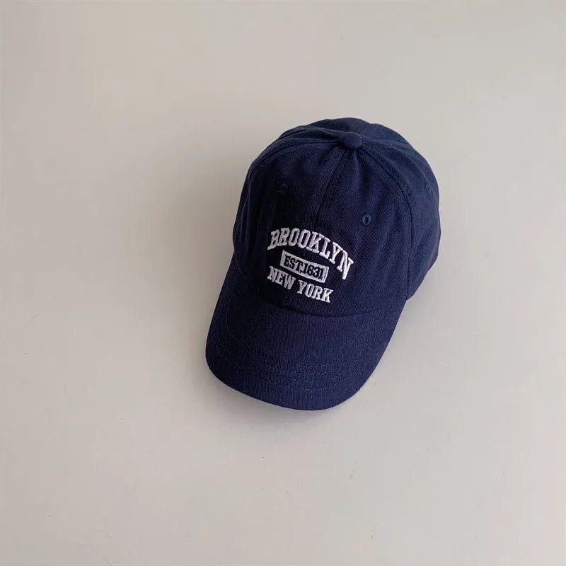 Letter Embroidery Baby Baseball Cap Solid Color Adjustable Toddler Boys Girls Snapback Hat Casual Kids Cotton Duck Tongue Caps - Kenner House Emporium