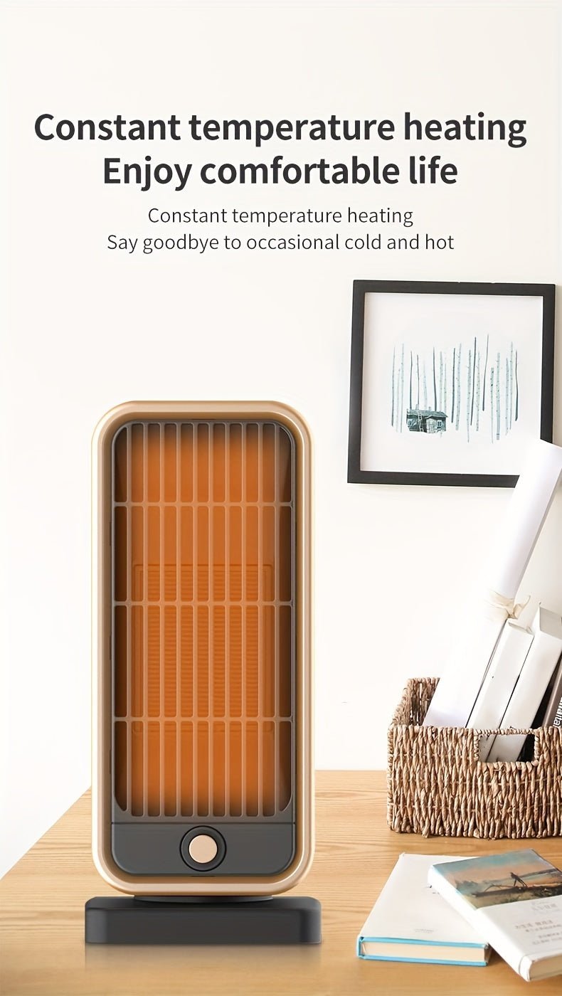 Quiet 500W Ceramic Electric Space Heater, Square Shape, 110 - 130V US Plug, No Energy Efficiency Rating, Tip - over Protection, Portable Heating Equipment for Bedroom, Living Room, Office - Kenner House Emporium