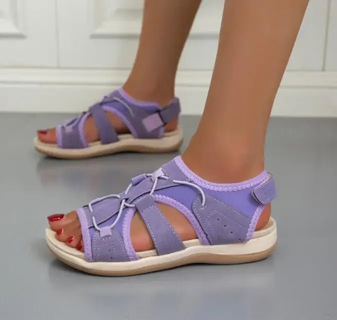 Women Fashion Women Flats Outdoor Beach Sandals Low Top Round Toe Casual Sports Comfortable Fish Mouth Opened Toe Sandals 2024 - Kenner House Emporium