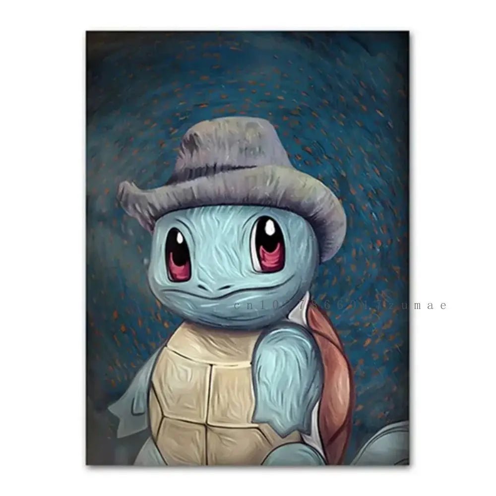 Pokmon Anime Character Pikachu Posters Van Gogh Museum Watercolor Canvas With HD Printed Wall art Pictures For Living Room Gifts - Kenner House Emporium