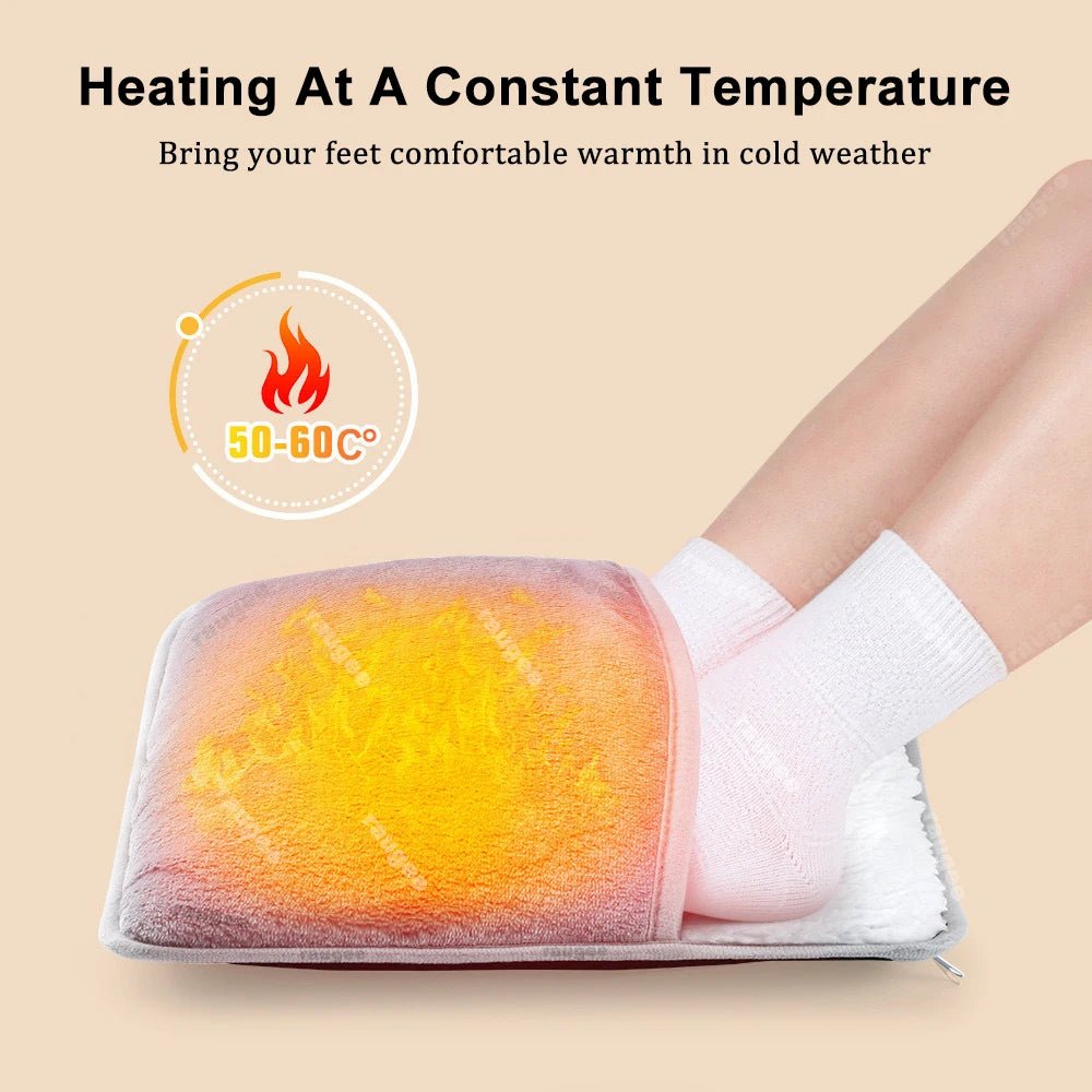 Foot Warmer Winter Electric Foot Heating Pad Soft Flannel Washable Foot Warmer Constant Temperature Heating Foot Warming Mat - Kenner House Emporium