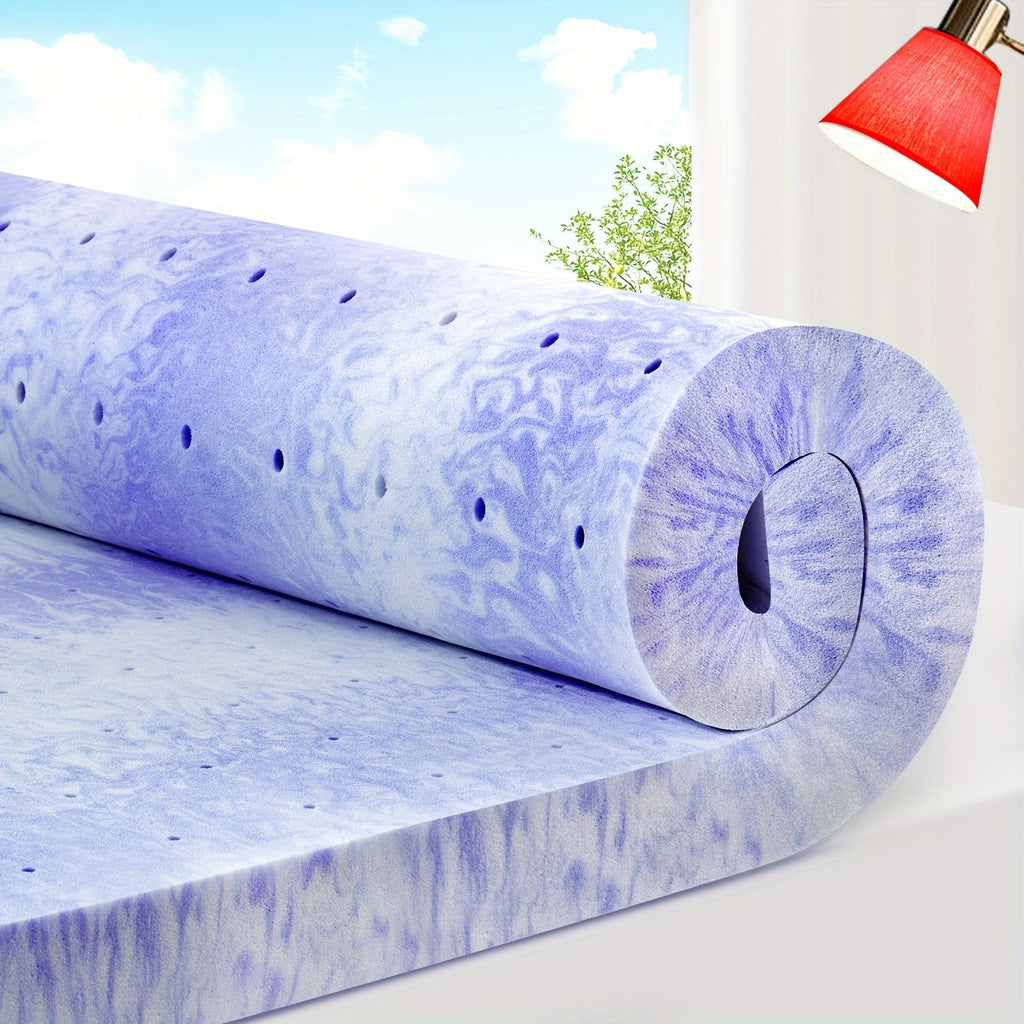 CoolGel Ventilated Memory Foam Queen Mattress Topper - Intense Cooling, Pressure - Relieving Swirl Foam for Orthopedic Back Pain Support, Premium CertiPUR - US Certified - Kenner House Emporium