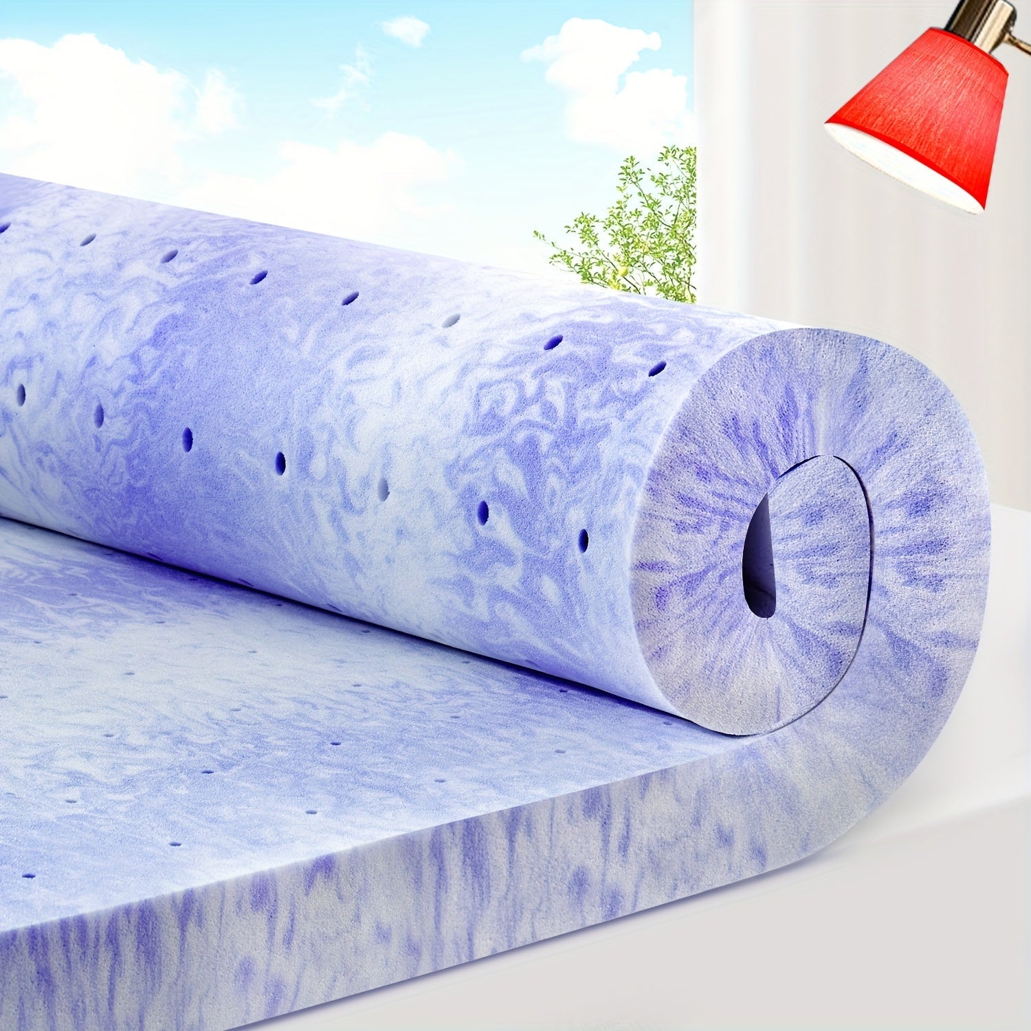 CoolGel Ventilated Memory Foam Queen Mattress Topper - Intense Cooling, Pressure - Relieving Swirl Foam for Orthopedic Back Pain Support, Premium CertiPUR - US Certified - Kenner House Emporium
