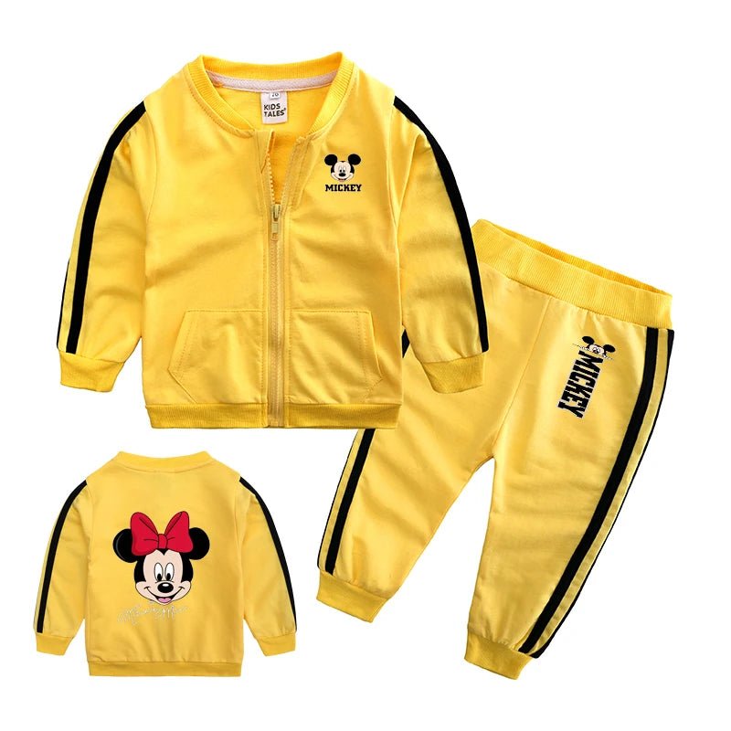 Mickey Baby Girls Boys 2pcs Tracksuit Set Spring Autumn Long Sleeve Zipper Jacket And Pants Outfit for 6 - 18 Months - Kenner House Emporium