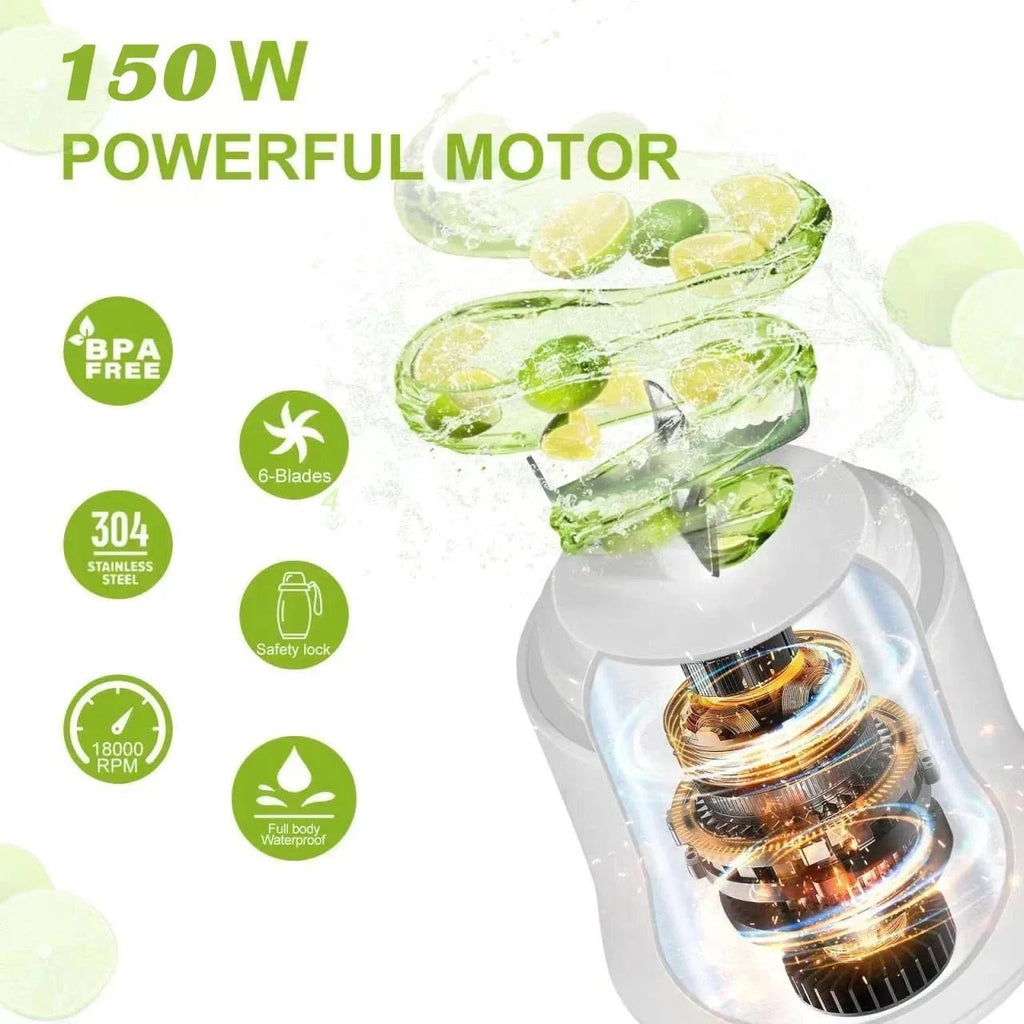 Household Fruit Juicer Portable Electric Juicer Blender USB Rechargeable Fruit Mixer 600ML Fruit Juicer Multi - functional Blender - Kenner House Emporium