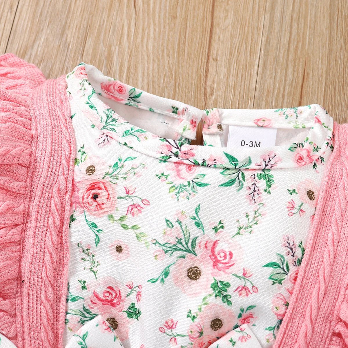 0 - 18 Months Newborn Baby Girl Romper Cute Floral Long Sleeve with Bow Bodysuit+Headband Infant Girl Spring&Autumn Jumpsuit - Kenner House Emporium