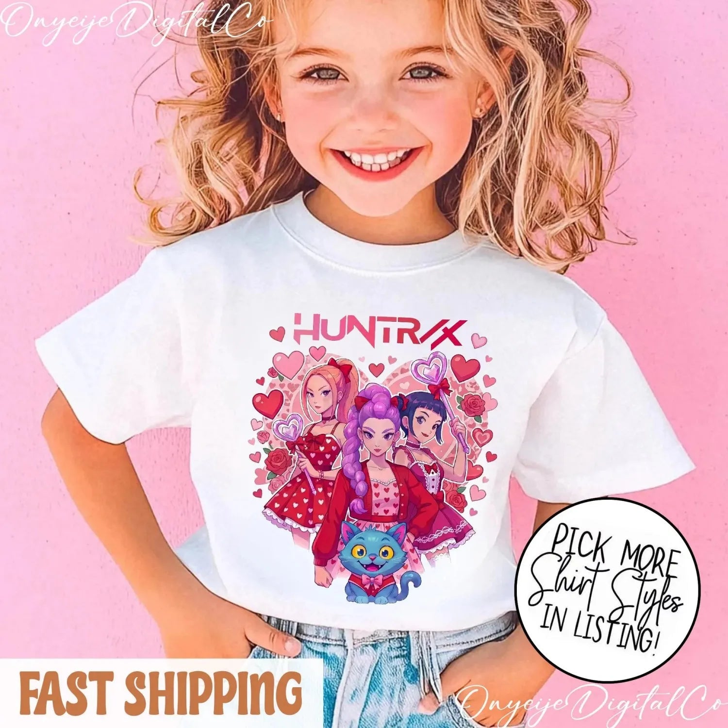 2026 Kpop Devil Hunter Kids Spring/Summer Short - Sleeve T-Shirt Kpop Devil Hunter Harajuku Style T-Shirt Gift for Boys and Girls - Kenner House Emporium