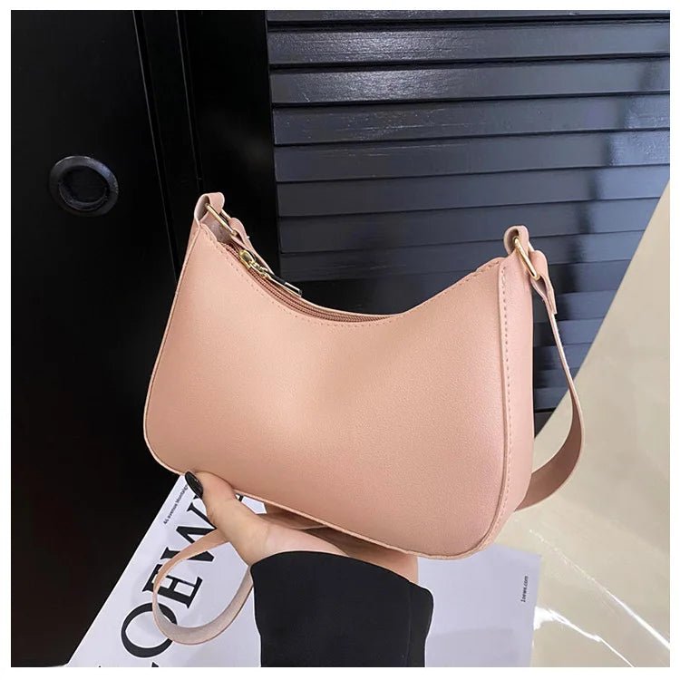 Fashionable and trendy solid - color handbag, simple and new small square bag, stylish and high - quality single - shoulder armpit bag - Kenner House Emporium
