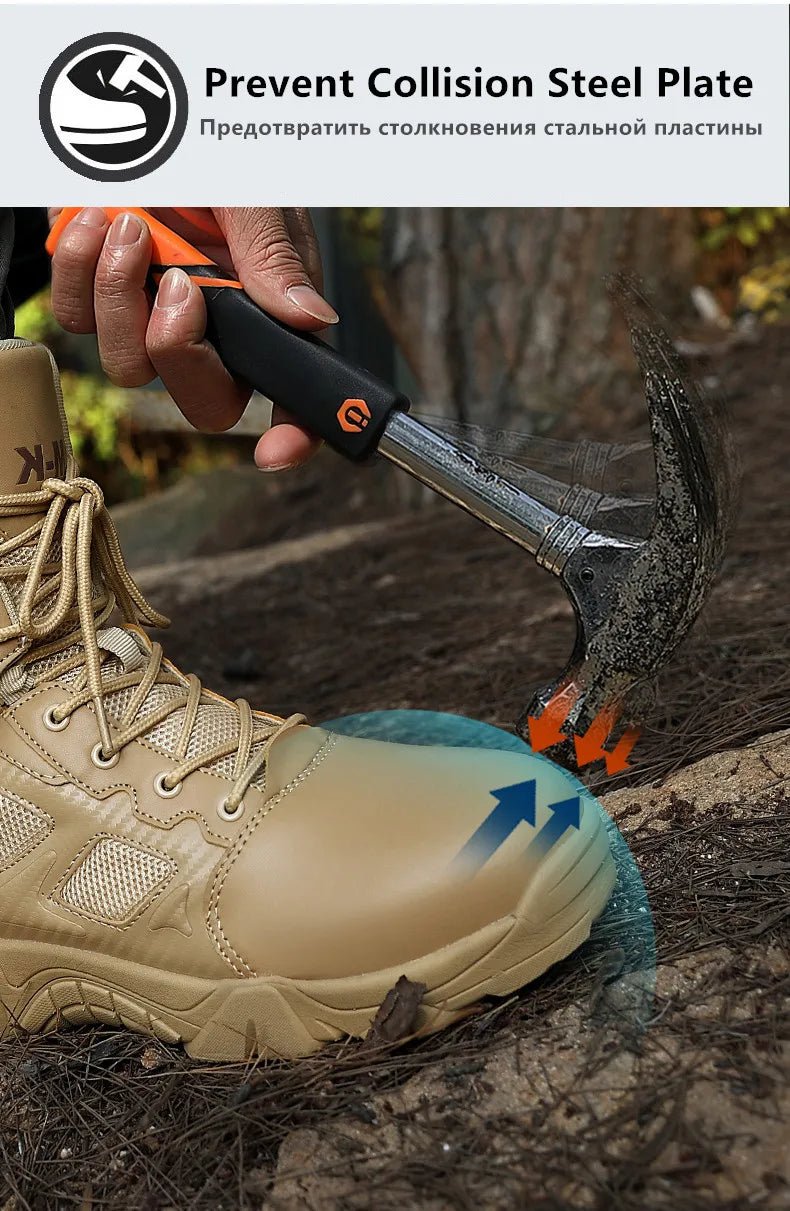 Men Boots Waterproof Safety Shoes Security Steel Toe Cap Men's Boots Working Steel Toe Anti - Smashing Men's Work Boots Size 47 - Kenner House Emporium