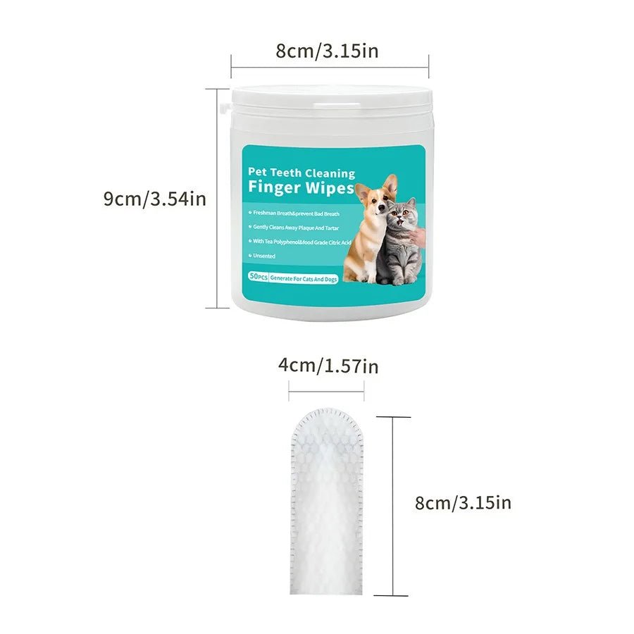 Pet cleaning products Disposable finger toothbrush Pet teeth cleaning finger covers wet wipes Dog and cat oral cleaning - Kenner House Emporium