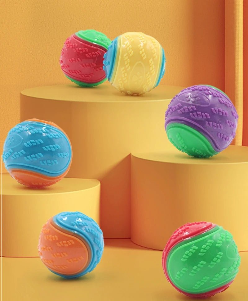 Dogs Interactive Toys Soft TPR Toys for Dog Pet Teeth Cleaning Bite Resistance Squeaky Dog Ball Toy - Kenner House Emporium