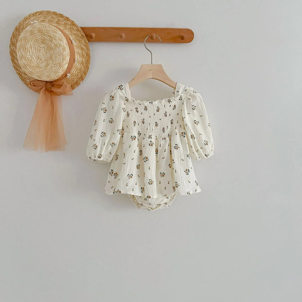 Spring Autumn Infant Kids Baby Girls Long Sleeve Rose Print Sisters Dress Newborn Kids Baby Girls Children Clothes Rompers - Kenner House Emporium