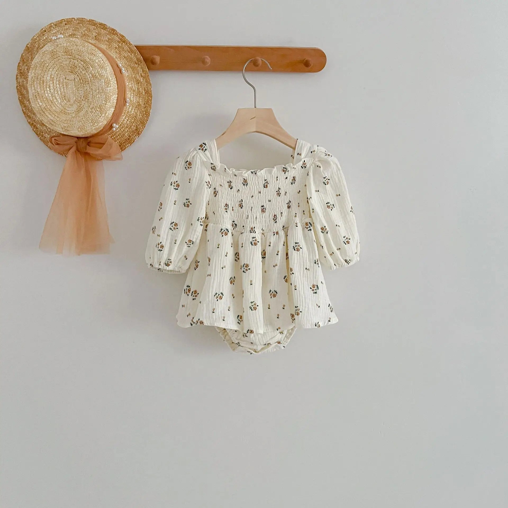 Spring Autumn Infant Kids Baby Girls Long Sleeve Rose Print Sisters Dress Newborn Kids Baby Girls Children Clothes Rompers - Kenner House Emporium