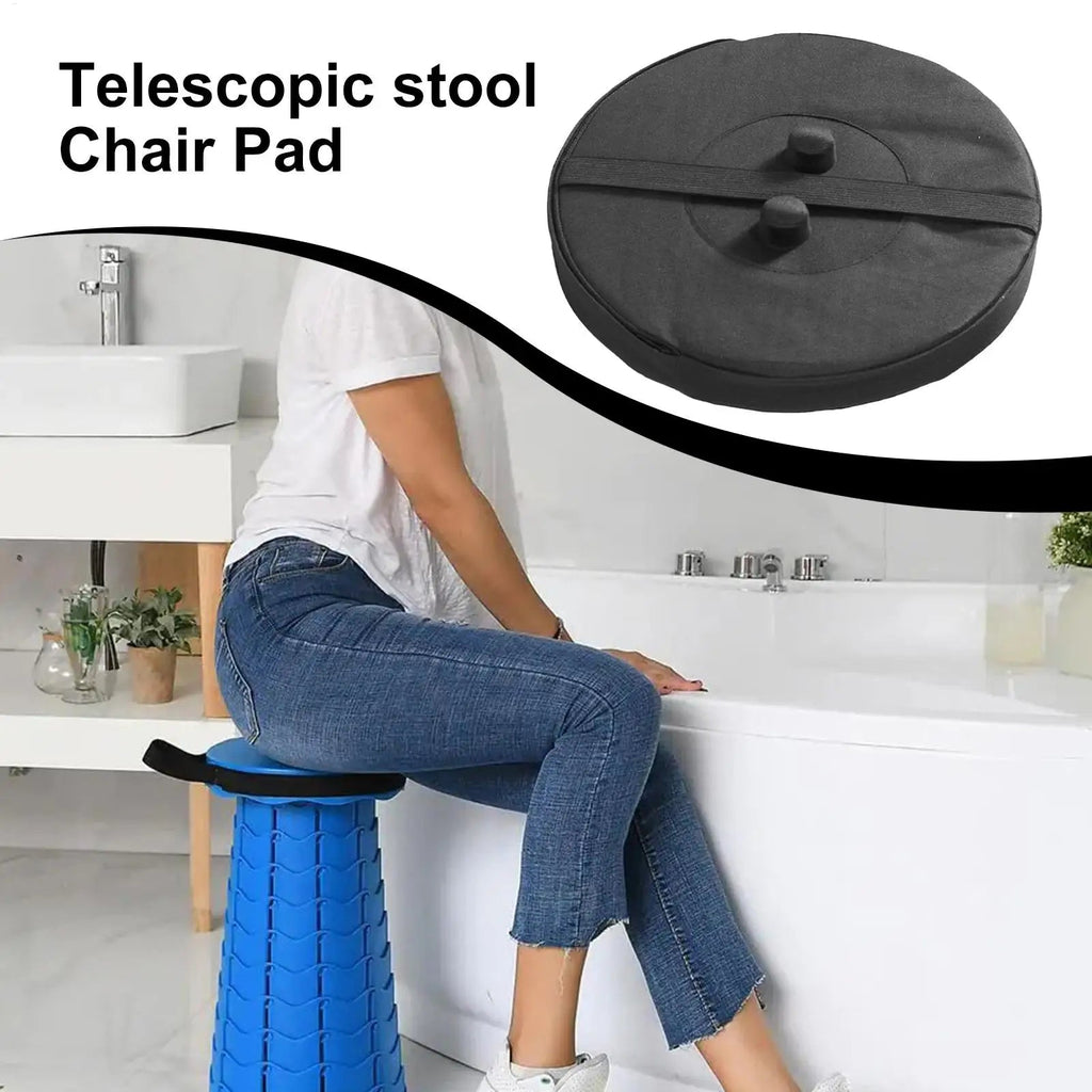Telescopic Stool Cushion, Round Thickened Folding Seat Cushion comfortable with Memory Foam Non - slip for Camping Stool 2 Pack - Kenner House Emporium