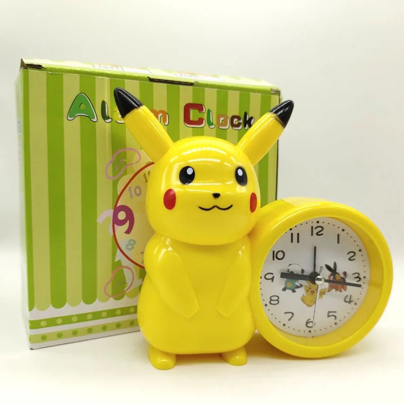 New Genuine Pokemon Anime Pikachu Catoon Kawaii Model Action Decoration Toy Children Alarm Pointer Clock Student Kids Gift - Kenner House Emporium