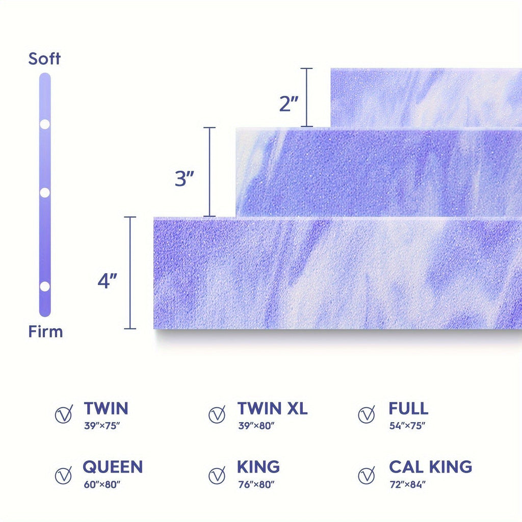 CoolGel Ventilated Memory Foam Queen Mattress Topper - Intense Cooling, Pressure - Relieving Swirl Foam for Orthopedic Back Pain Support, Premium CertiPUR - US Certified - Kenner House Emporium