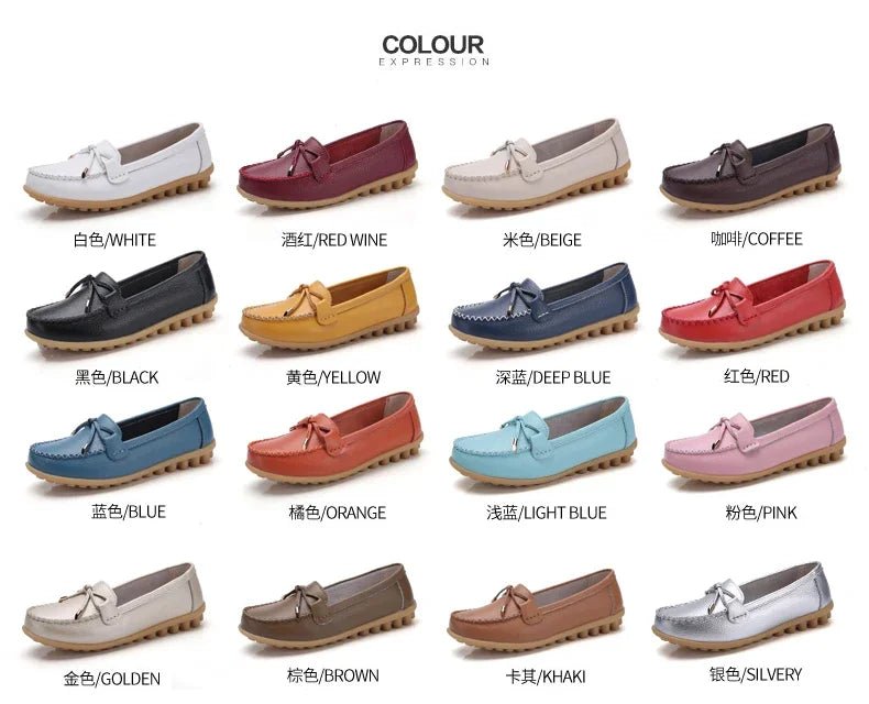 New Woman Flats Shoes Ballet Flat Sneakers Genuine Leather Spring Soft Moccasins Ladies Boat Ballerina Espadrilles Creepers - Kenner House Emporium