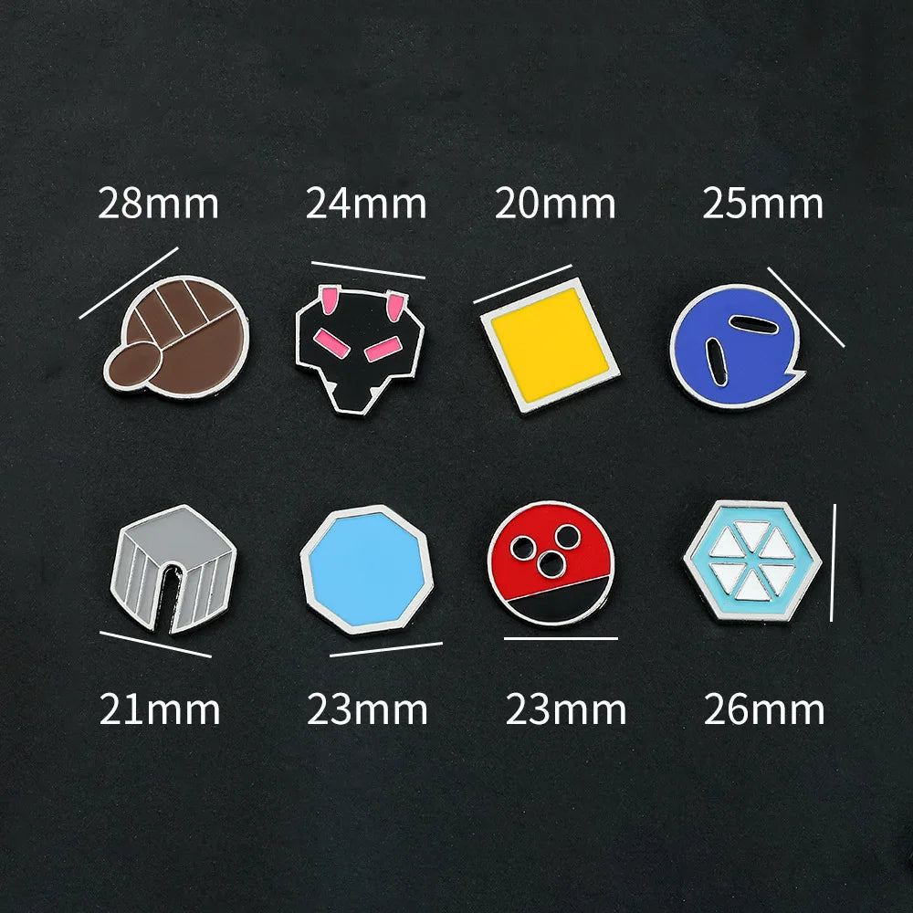 Anime Pokemon Badges Kanto Johto Hoenn Sinnoh Unova Kalos League Region Orange Islands Pins Brooches Box Set Pocket Monster - Kenner House Emporium