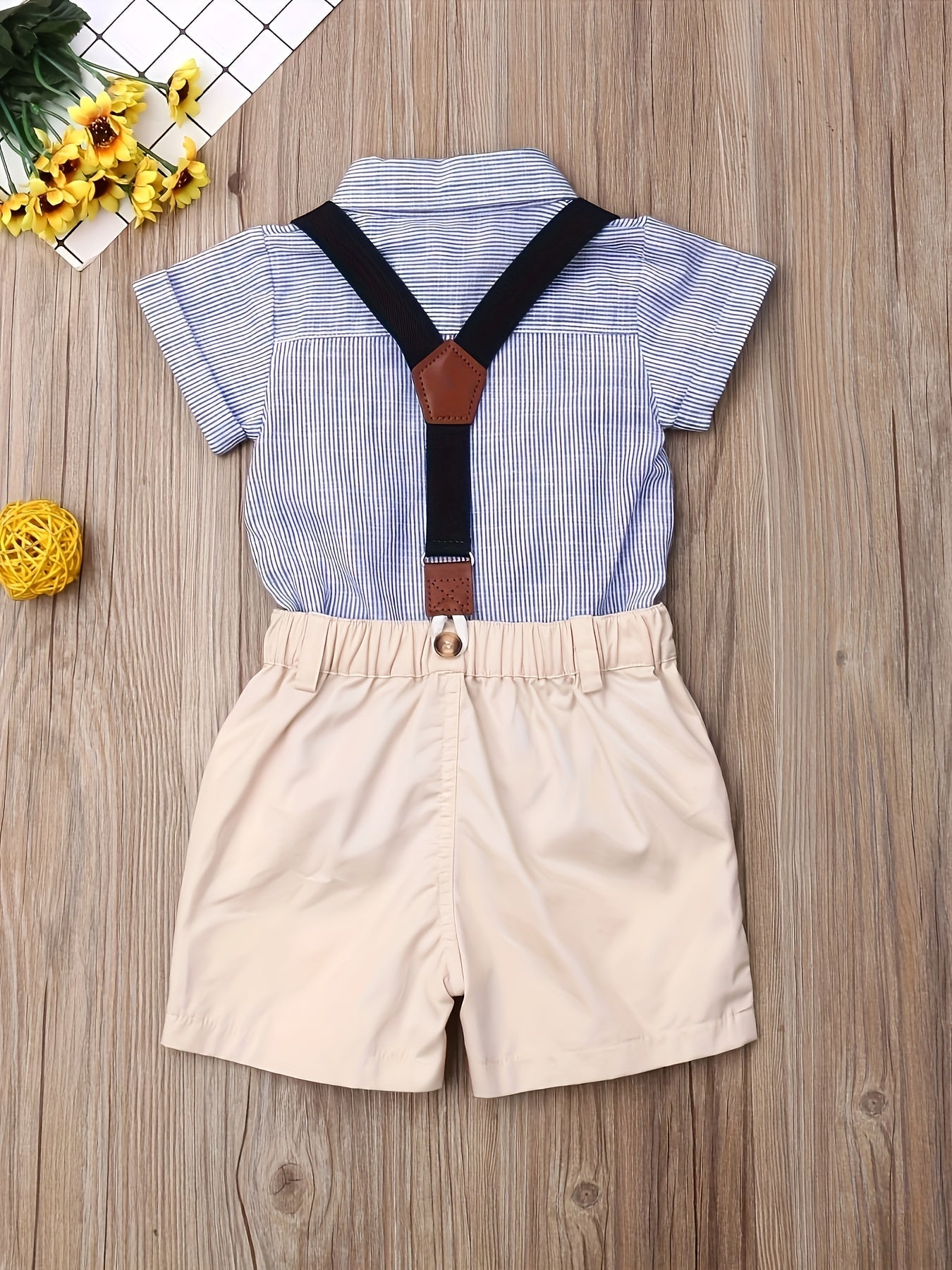 Newborn Kids Baby Boys Gentleman Outfits Suit Casual Tops Shorts Clothes Set, for Outdoor - Kenner House Emporium