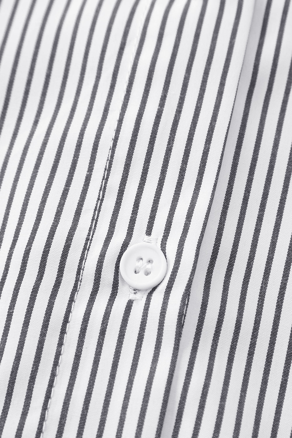 Black Striped Casual Shirred Cuffs Shirt - Kenner House Emporium