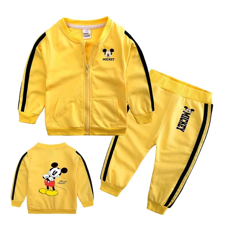 Mickey Baby Girls Boys 2pcs Tracksuit Set Spring Autumn Long Sleeve Zipper Jacket And Pants Outfit for 6 - 18 Months - Kenner House Emporium