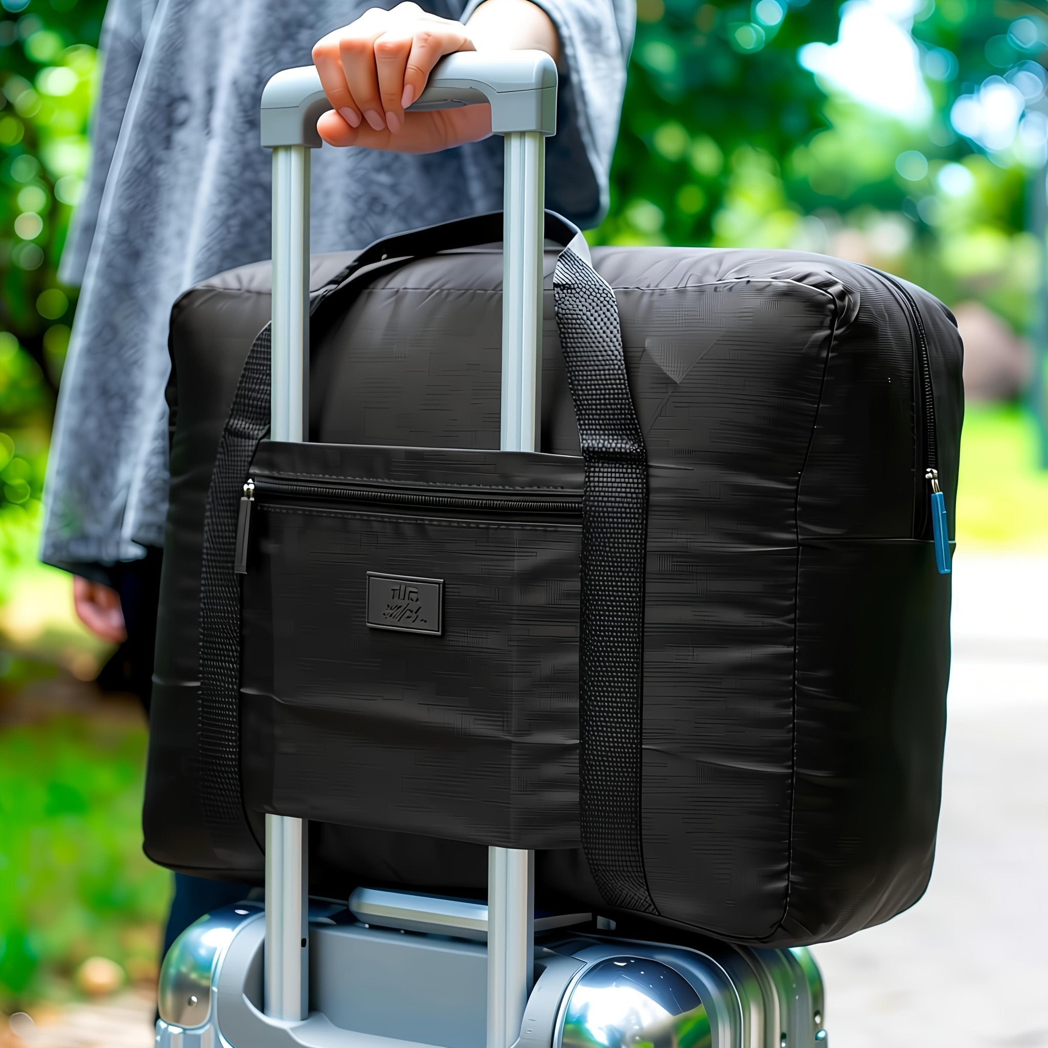 [PGM | Large Capacity] PGM 1pc Large Capacity Luggage Bag | Foldable Travel Duffle Tote, Nylon Oxford Fabric, Sky - Kenner House Emporium