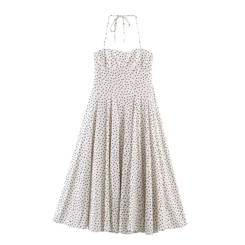 Women's Dress 2026 New Fashion Spring Summer Halter neck Midi Dress for Women Casual Chic Personality Spaghetti Strap Dress - Kenner House Emporium