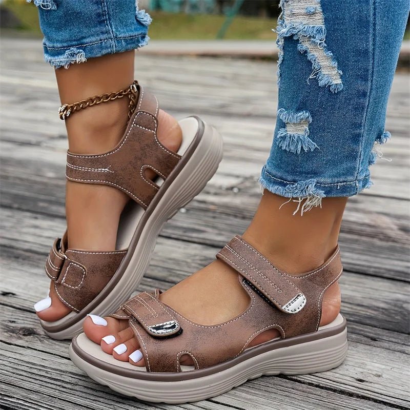 2025 New Summer Sandals Comfortable Sandals Women Walking Open Toe Wedges Women's Shoes Fashion Beach Slippers Platform Sandals - Kenner House Emporium