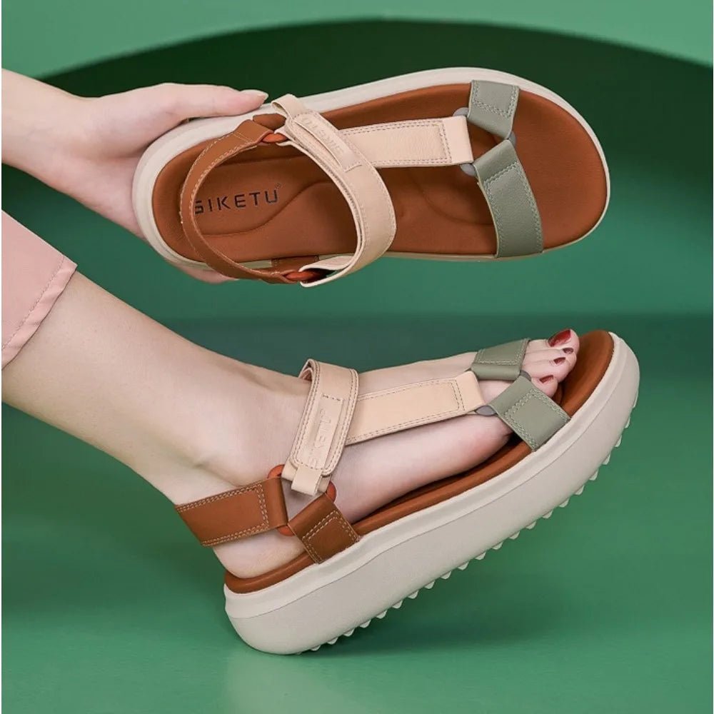 Sandals for Women's 2026 Summer New Lightweight Sandals for Casual Sports Comfort Thick Bottom Large Platform Womens Shoes - Kenner House Emporium