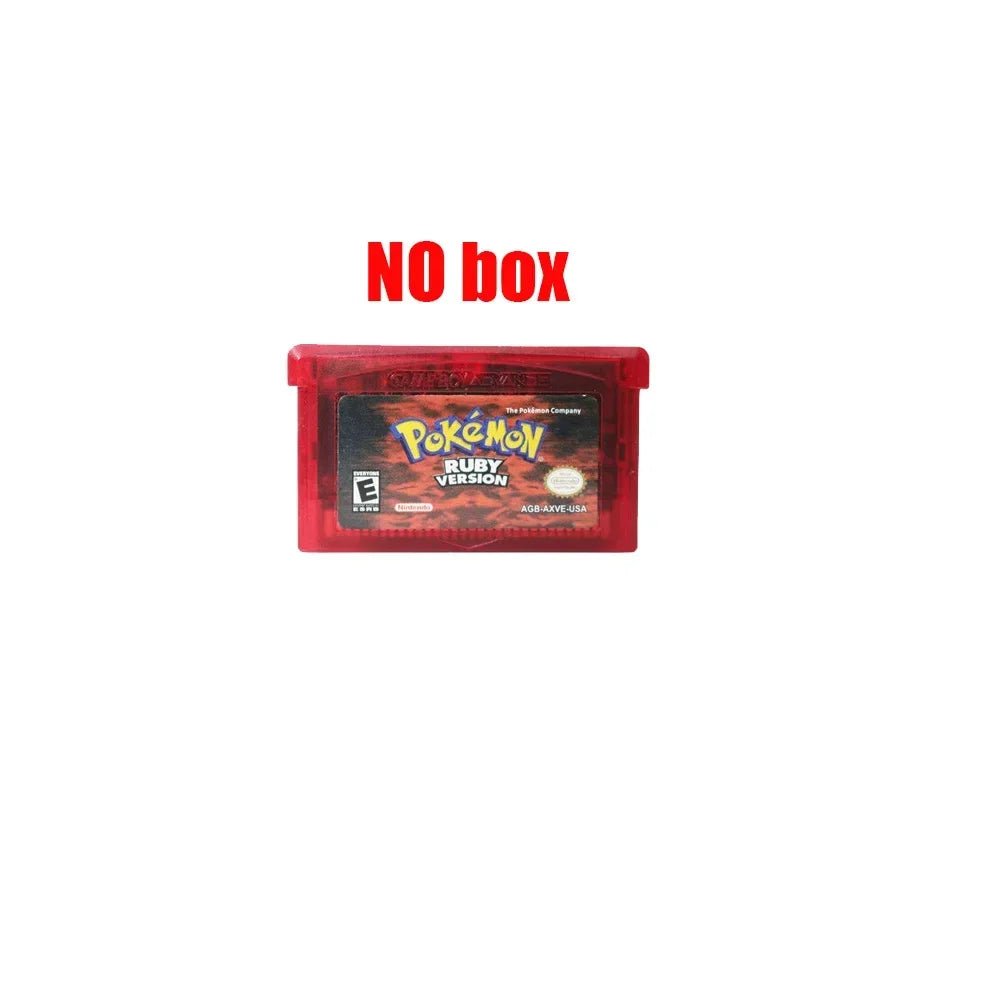 NEW Pokemon Series Emerald FireRed Leafgreen Ruby Sapphire 5 Versions GBA Game in Box for 32 Bit Video Game Cartridge No Manual - Kenner House Emporium