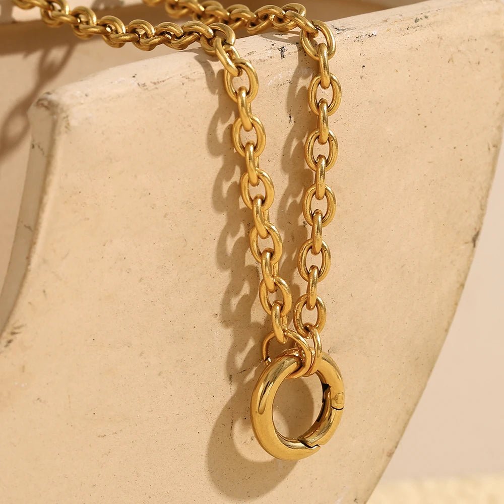 MamacitaSlay DIY Spring Buckle Single Chain Paper Clip Chain Necklaces For Women Stainless Steel Jewelry Accessories For Women - Kenner House Emporium